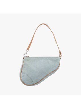 Dior Saddle Pouch Blue Denim Leather MC